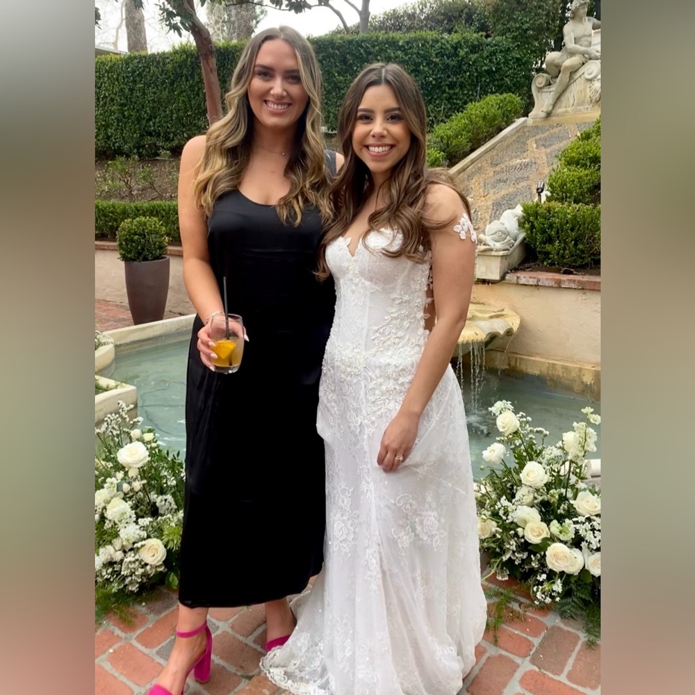 Black silk tank slip dress H&M